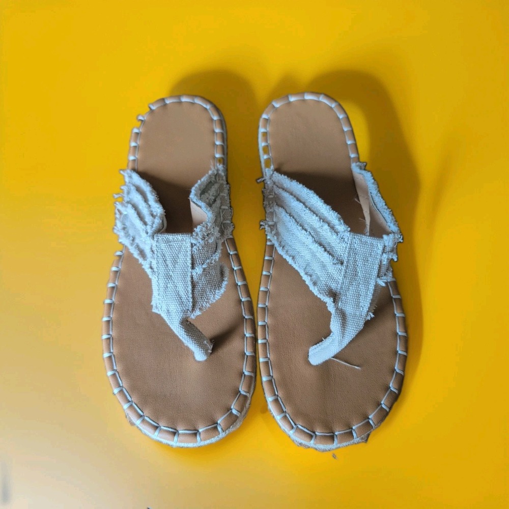 Shein White & Brown‎ Flip Flops Women's Size 9.5 EU41